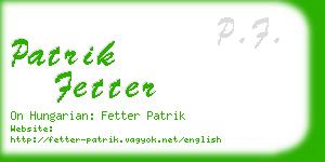 patrik fetter business card
